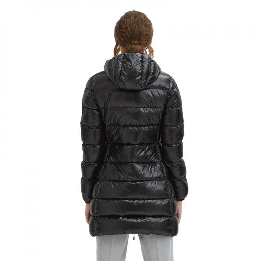 Sleek Nylon Down Jacket with Hood