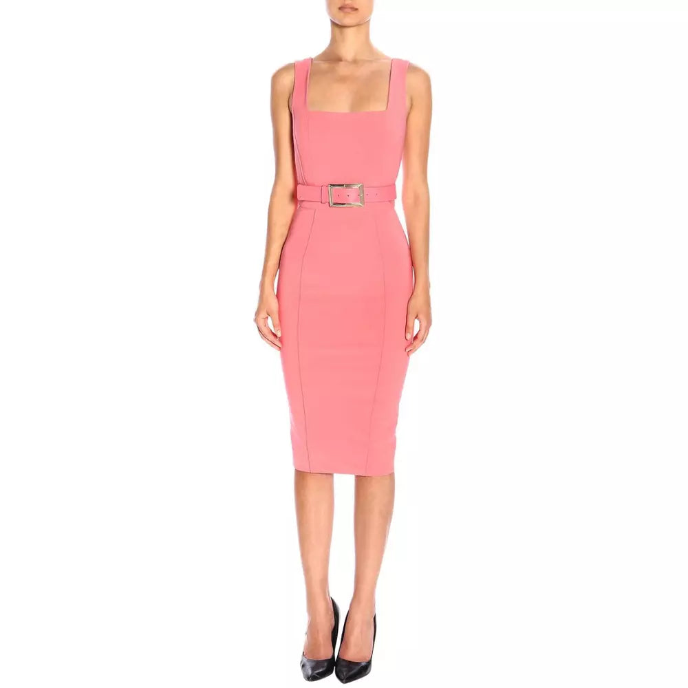 Sleeveless Belted Dress in Pink