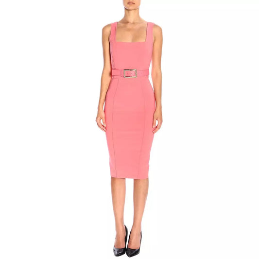 Sleeveless Belted Dress in Pink