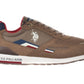 Elegant Brown Sneakers with Colorful Accents