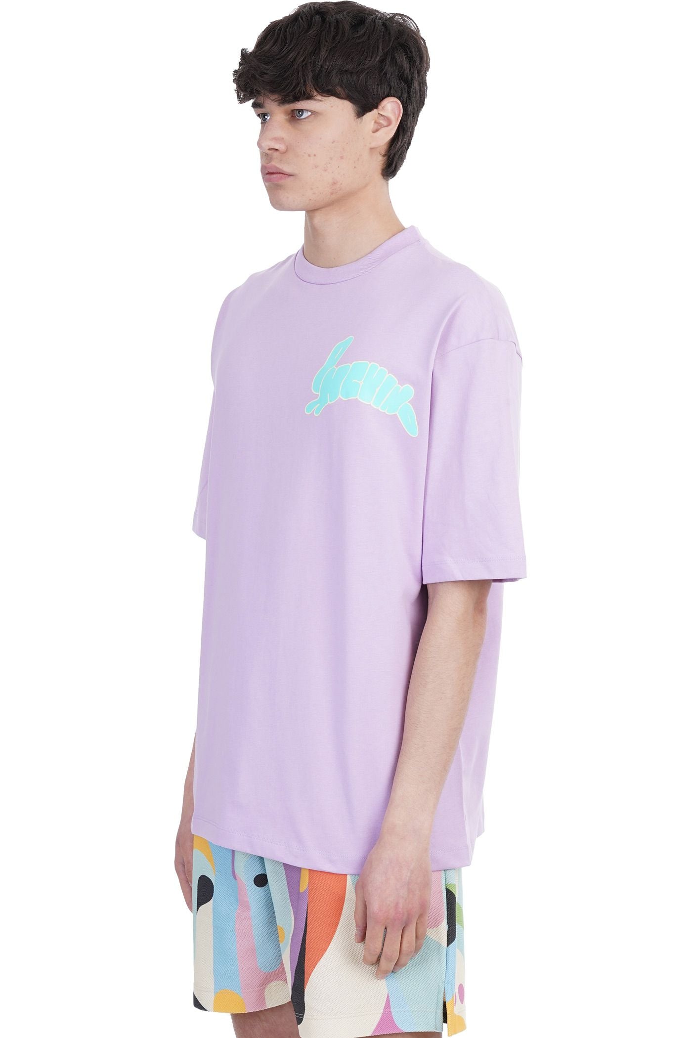 Elevated Crewneck Graphic Tee in Purple