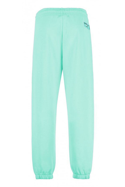 Emerald Cotton Trousers with Logo Detail