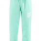 Emerald Cotton Trousers with Logo Detail