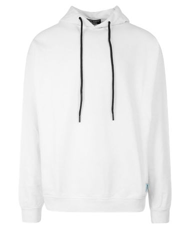 Elegant White Cotton Hooded Sweatshirt