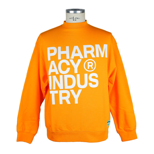 Orange Cotton Crewneck Logo Sweatshirt