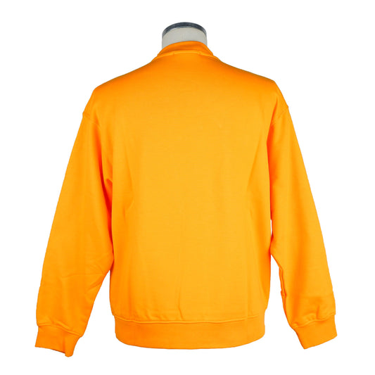 Orange Cotton Crewneck Logo Sweatshirt