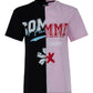Chic Two-Tone Cotton Tee for Stylish Women