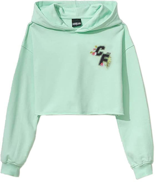 Chic Green Logo Hooded Sweatshirt