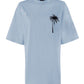 Elegant Cotton T-Shirt Dress in Light Blue