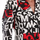 Chic Monochrome Love Moschino Jacket with Pops of Red