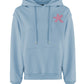 Chic Light Blue Cotton Hoodie with Logo Print
