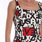 Chic Monochrome Dress with Red Accent