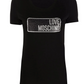 Glitter Logo Cotton Tee in Black