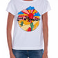 Chic Graphic Cotton Tee with Embossed Detail