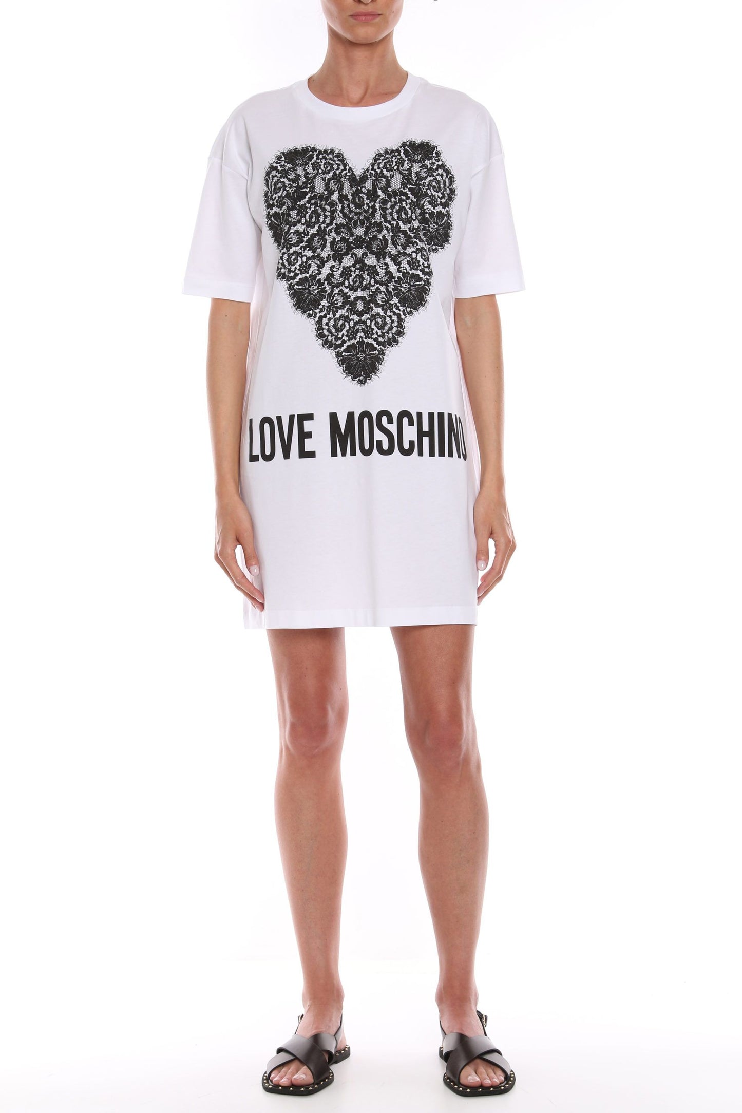 Chic Graphic Print Cotton T-Shirt Dress