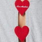 Chic Embroidered Heart Logo Cotton Tee