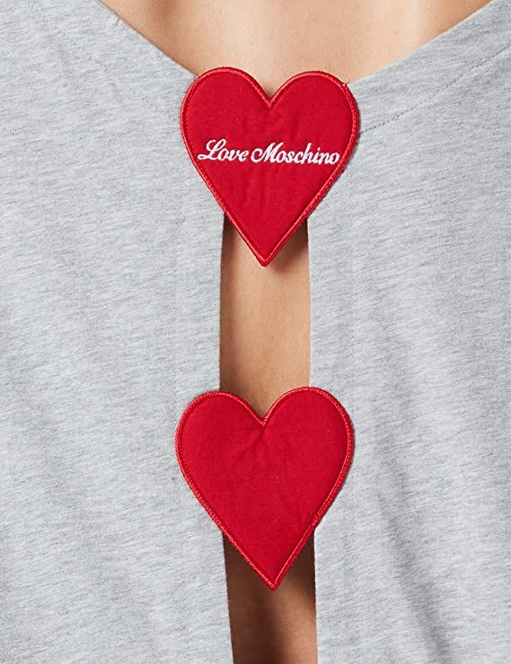 Chic Embroidered Heart Logo Cotton Tee