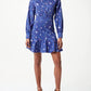 Chic Cotton Shirt Collar Dress in Abstract Print