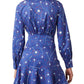 Chic Cotton Shirt Collar Dress in Abstract Print