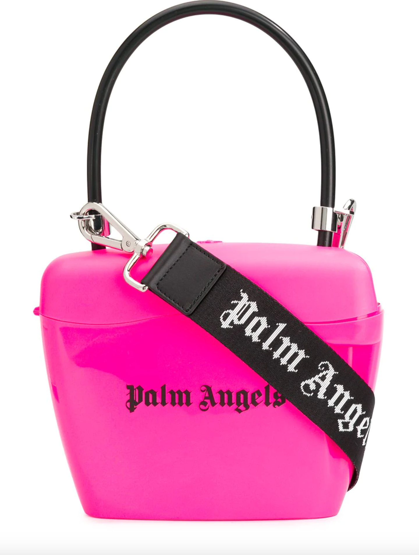 Electric Pink Padlock Statement Bag with Strap