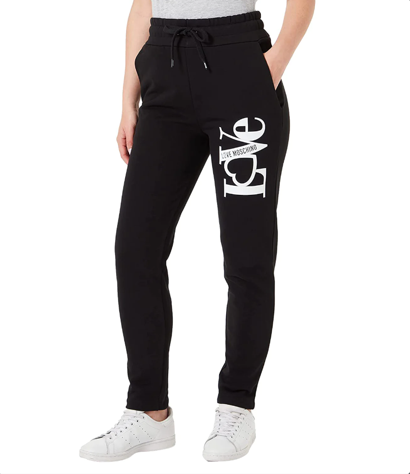 Embossed Logo Cotton Sweatpants in Black