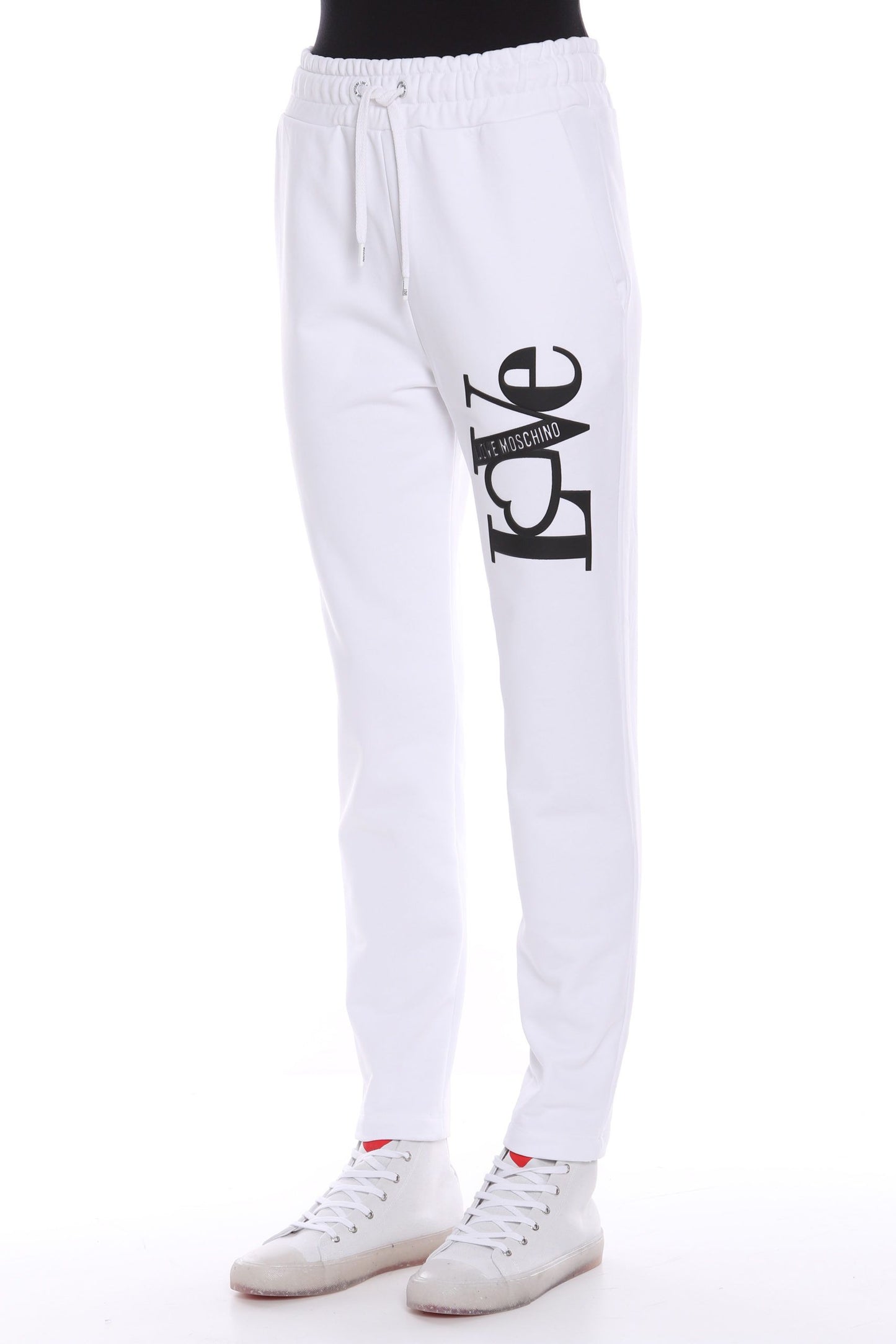 Embossed Logo Cotton Sweatpants - Crisp White