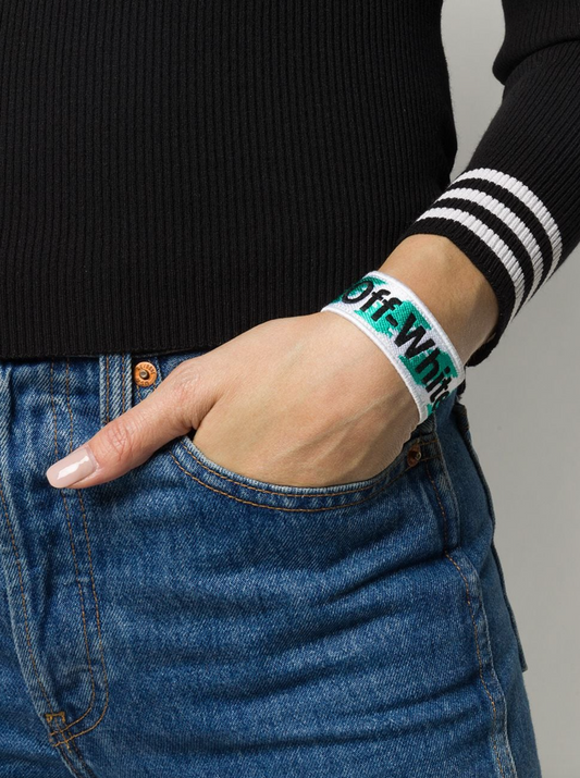 Elegant Off-White Fabric Bracelet