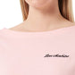 Chic Pink Logo Tee with Back Heart Details