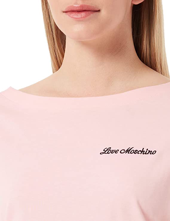 Chic Pink Logo Tee with Back Heart Details