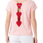 Chic Pink Logo Tee with Back Heart Details
