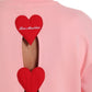 Chic Hearts Back Slit Crewneck Sweatshirt