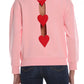 Chic Hearts Back Slit Crewneck Sweatshirt