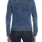 Chic Beaded Denim Jacket with Rhinestone Logo
