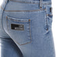 Chic Glitter-Logo Washed Jeans