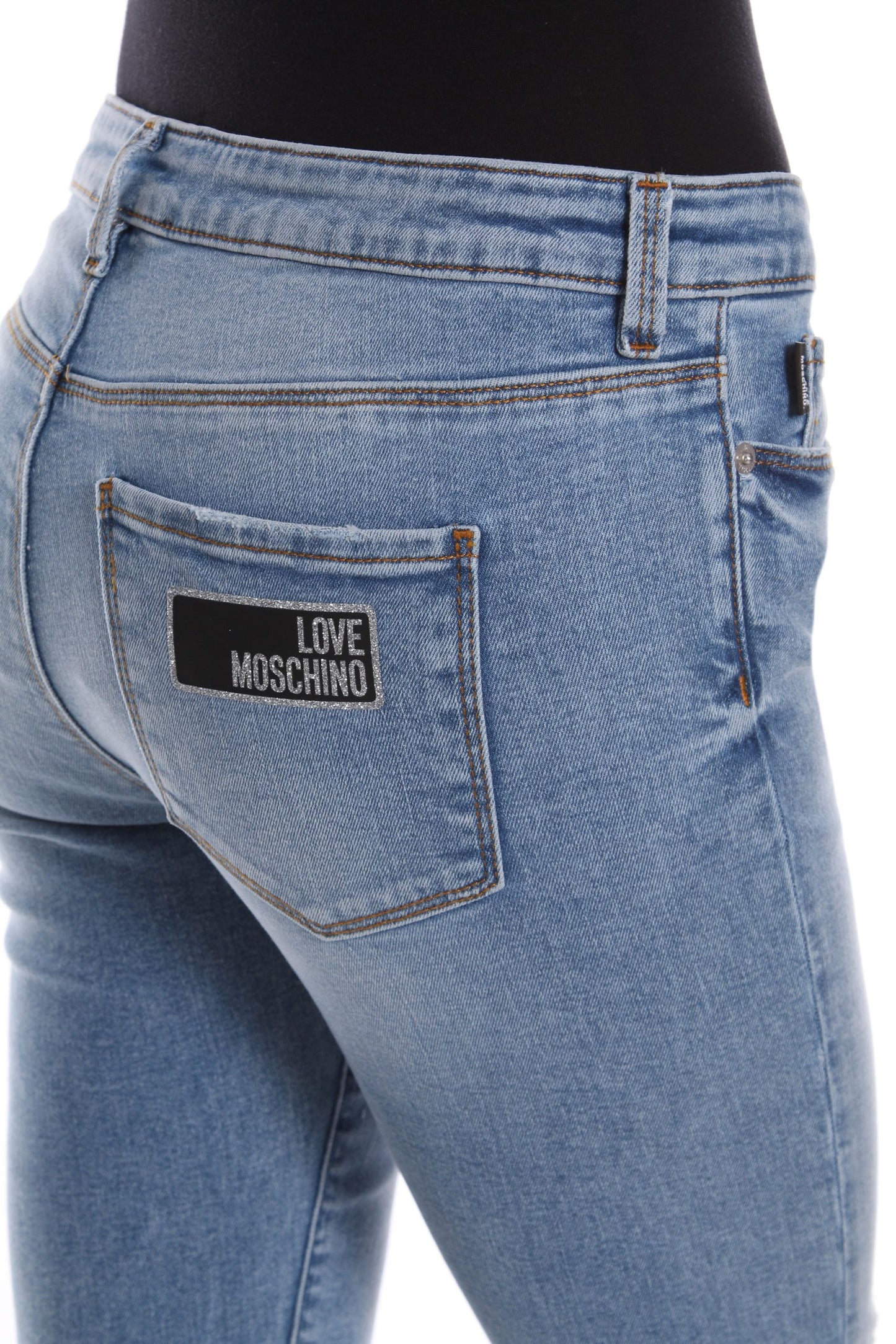 Chic Glitter-Logo Washed Jeans