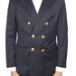 Elegant Double Breasted Blue Blazer
