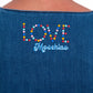 Chic Sleeveless Denim Dress with Beaded Logo