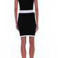 Chic Monochrome Logo Embroidered Dress