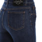 Elegant Dark Blue Bell-Bottom Jeans