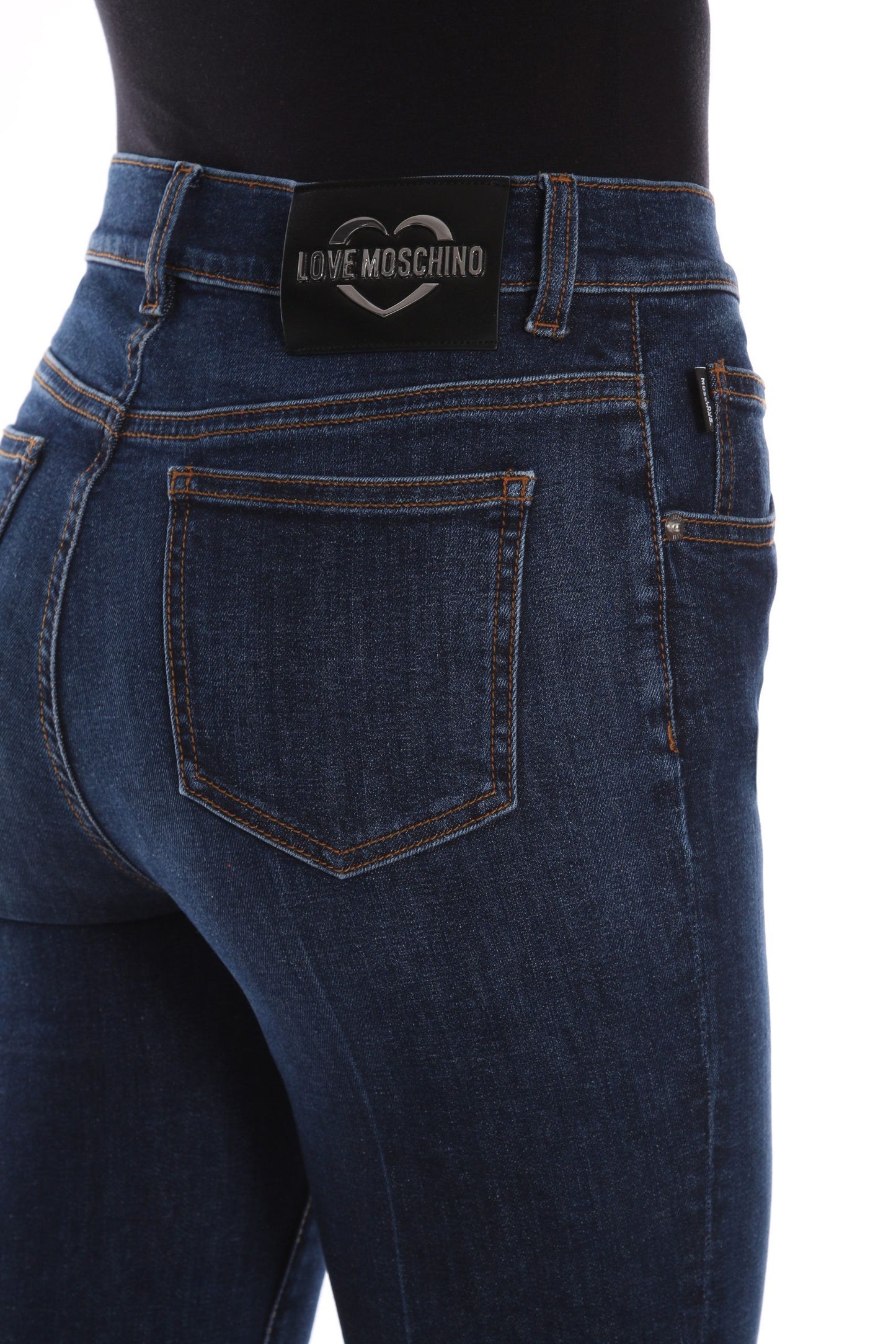 Elegant Dark Blue Bell-Bottom Jeans