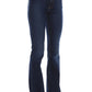Elegant Dark Blue Bell-Bottom Jeans