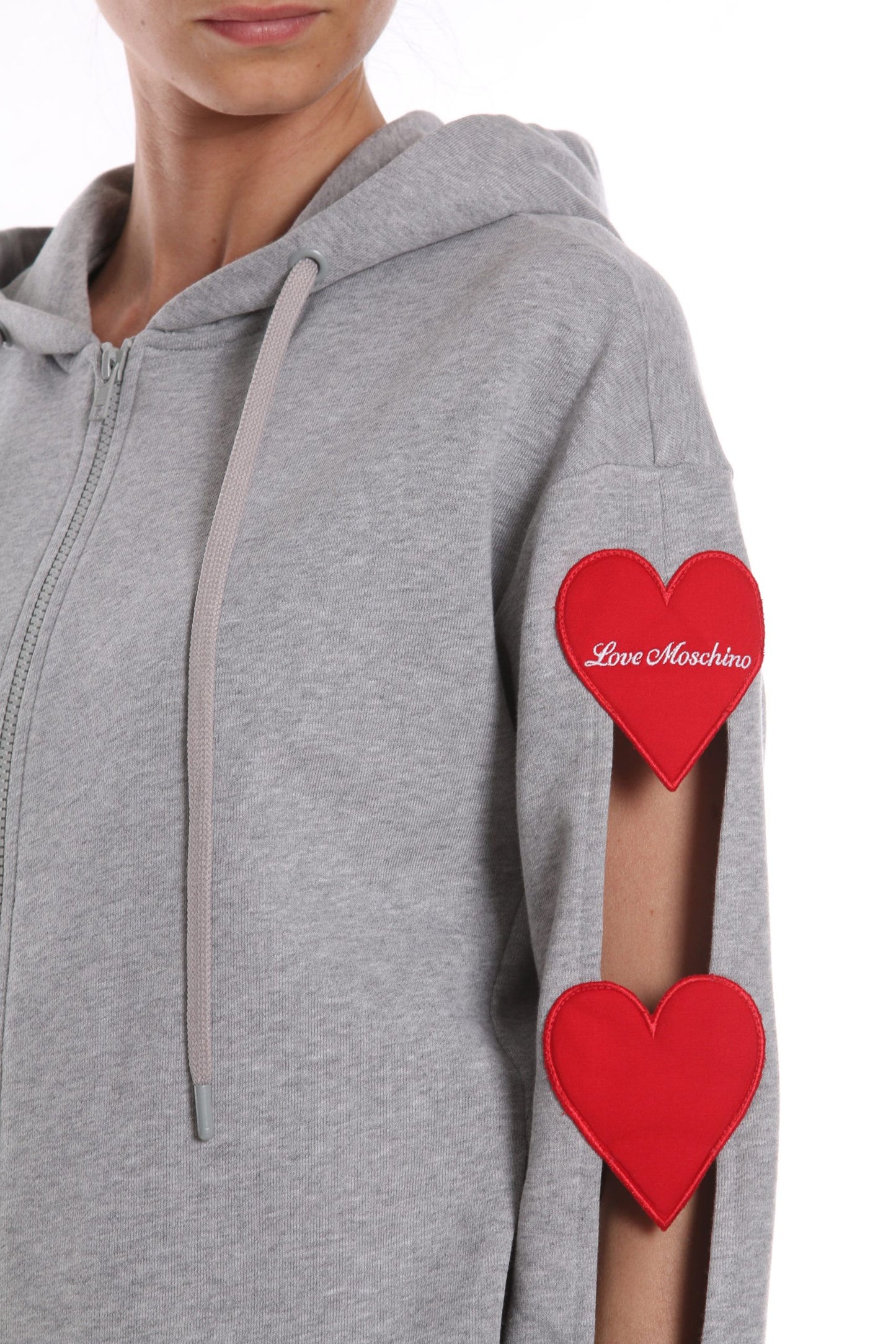 Chic Embroidered Heart Cotton Hoodie