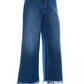 Chic Baggy Blue Jeans with Frayed Hem