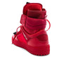 Red High-Top Calfskin Cotton Sneakers