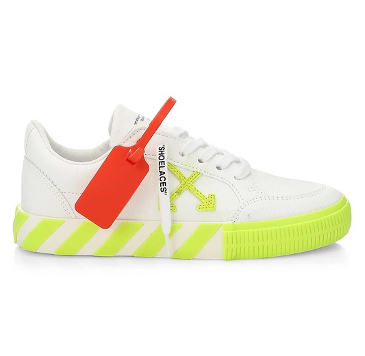 Fluo Yellow Suede Logo Canvas Sneakers