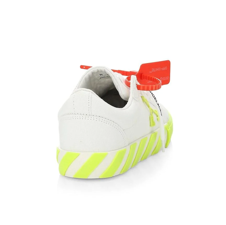 Fluo Yellow Suede Logo Canvas Sneakers