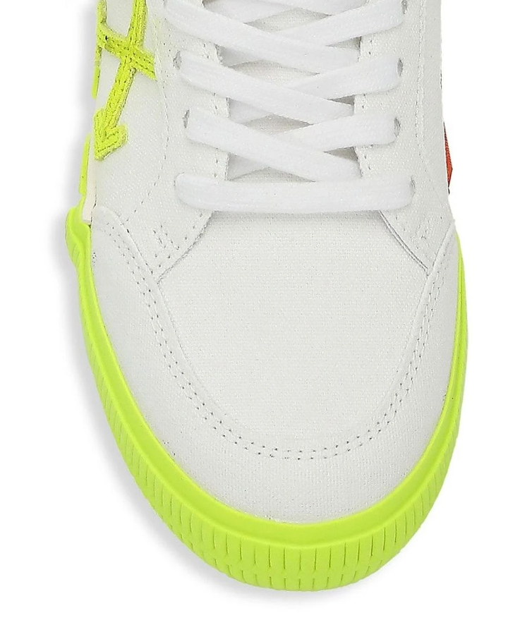 Fluo Yellow Suede Logo Canvas Sneakers