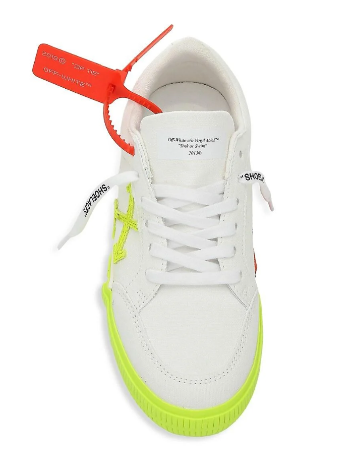 Fluo Yellow Suede Logo Canvas Sneakers