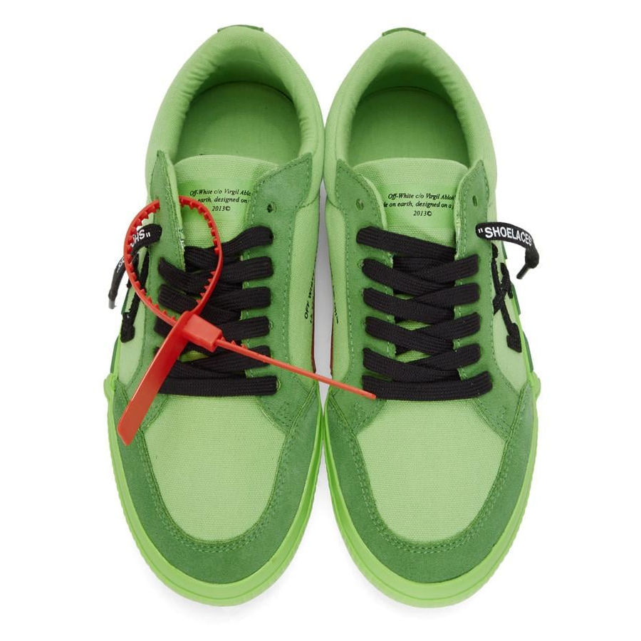 Green Linen Canvas Sneakers with Suede Accents