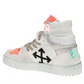 Iridescent High-Top Sneakers in White Leather
